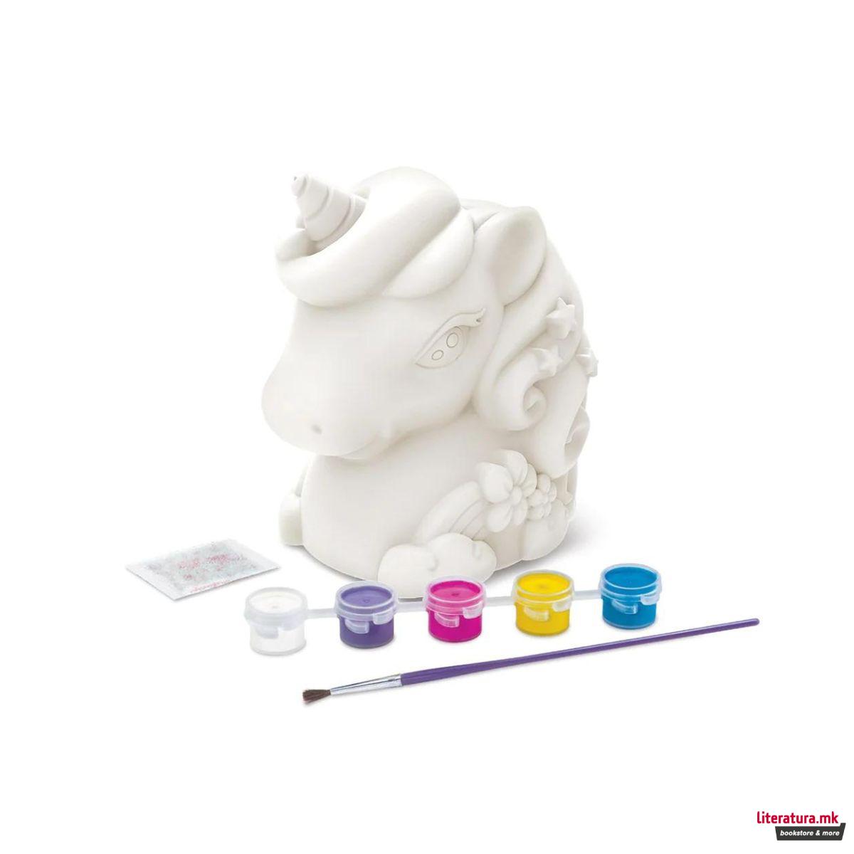 Сет за изработка, KidzMaker, Glitter Unicorn Bank