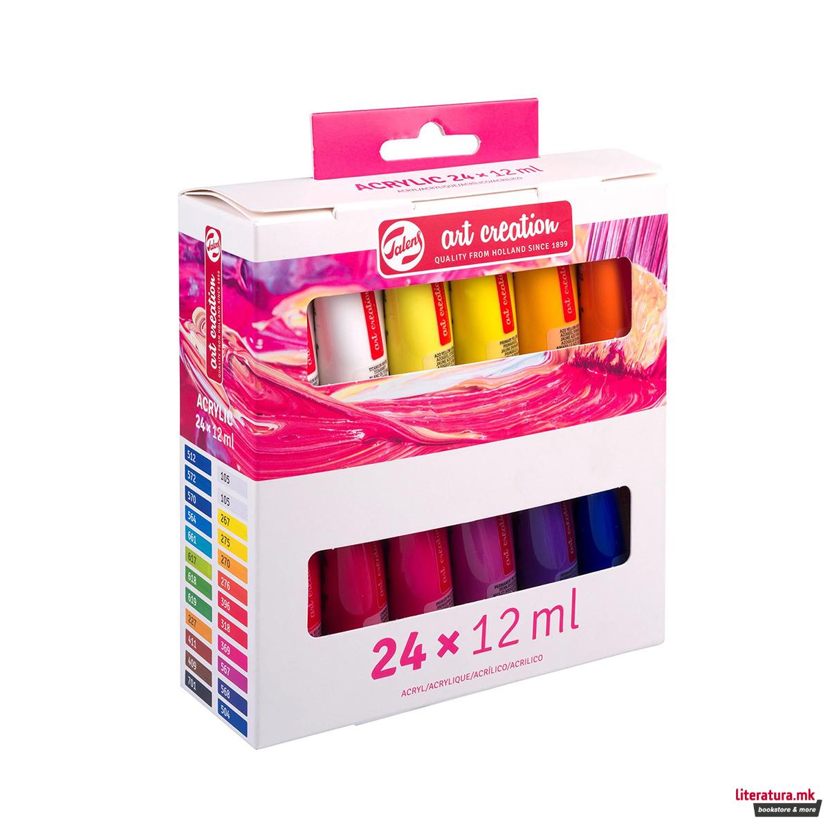 Сет акрилни бои, Talens Art Creation, 24 x 12 ml