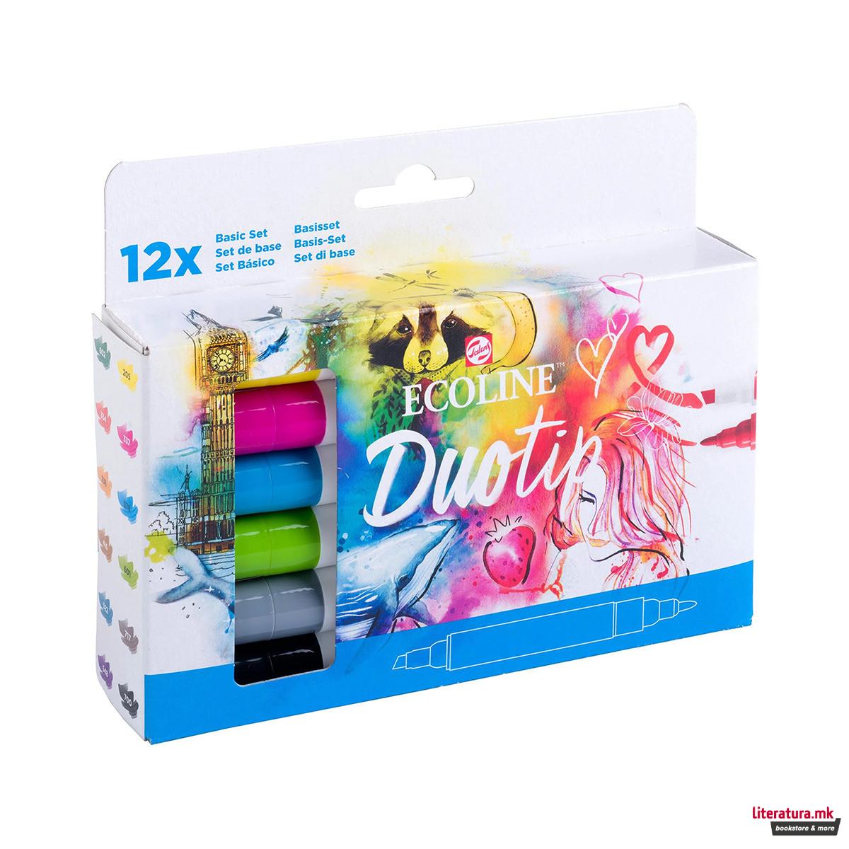 Сет двострани маркери, Ecoline - Basic, 12 бои 
