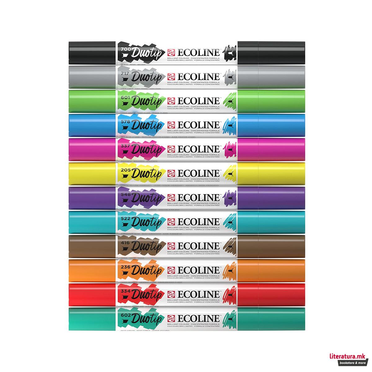 Сет двострани маркери, Ecoline - Basic, 12 бои 
