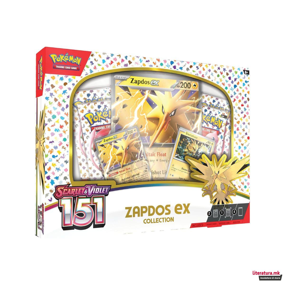 Карти за размена, Scarlet & Violet 3.5 Pokemon 151 Zapdos Ex Box 