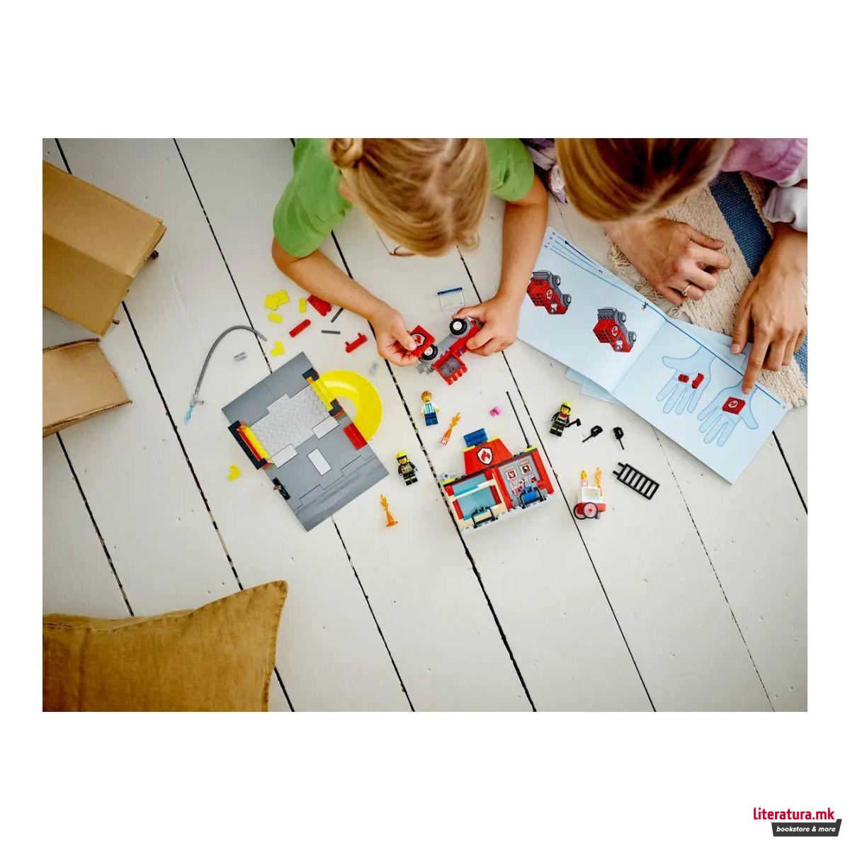 LEGO коцки, City, Fire Station and Fire Truck 