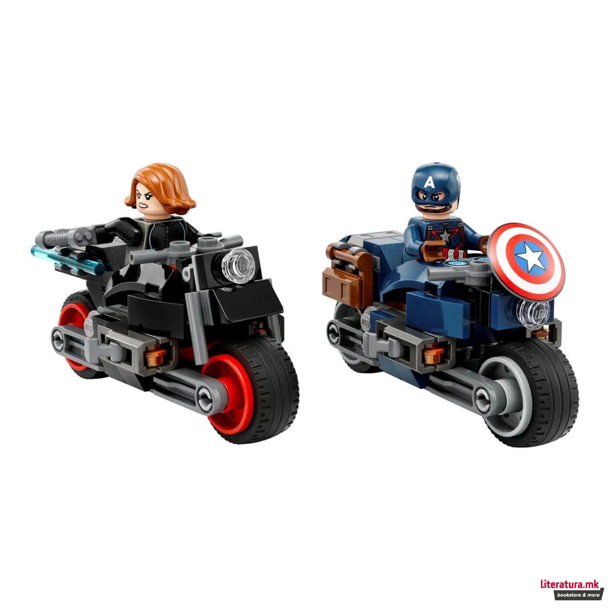 LEGO коцки, Marvel, Black Widow & Captain America Motorcycles