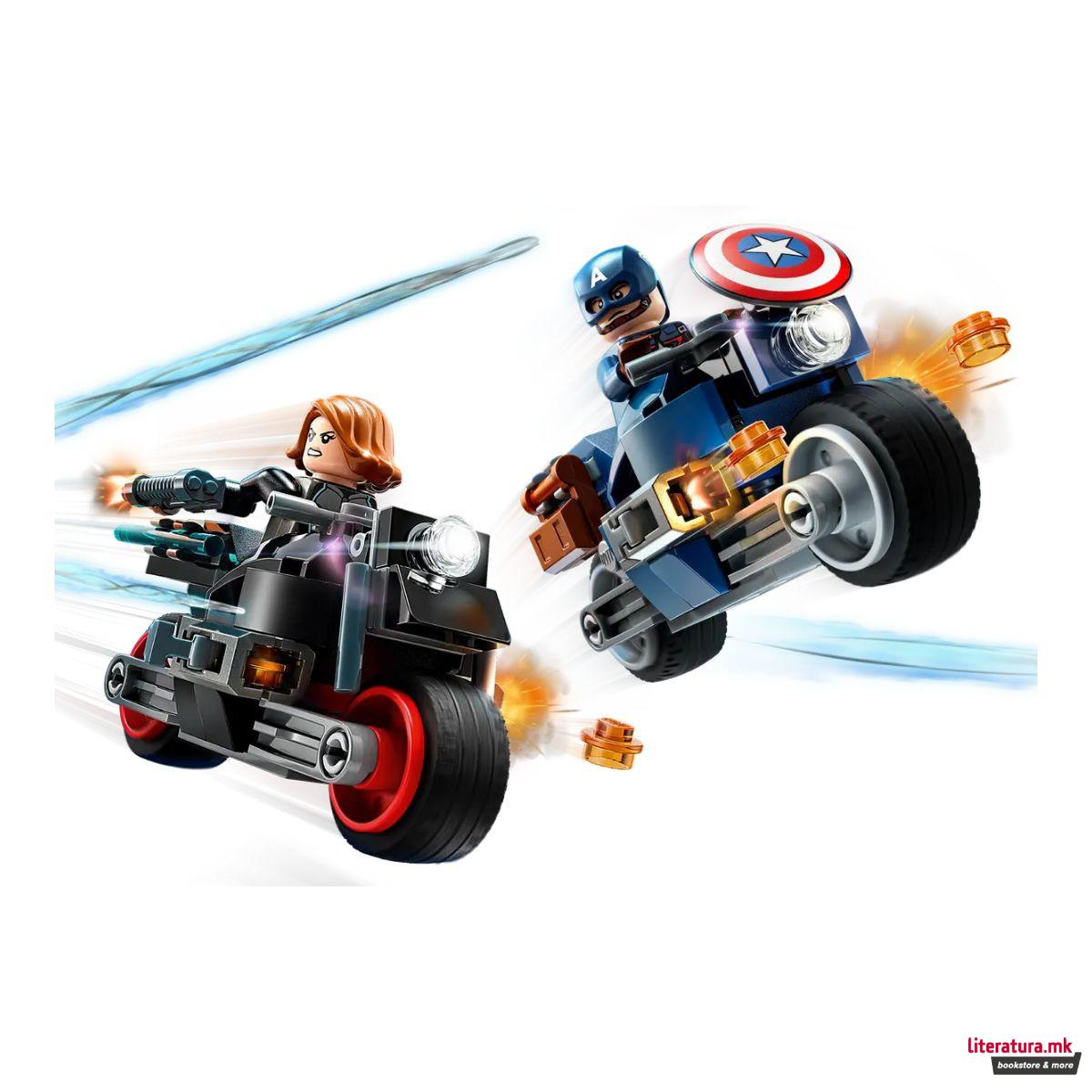 LEGO коцки, Marvel, Black Widow & Captain America Motorcycles