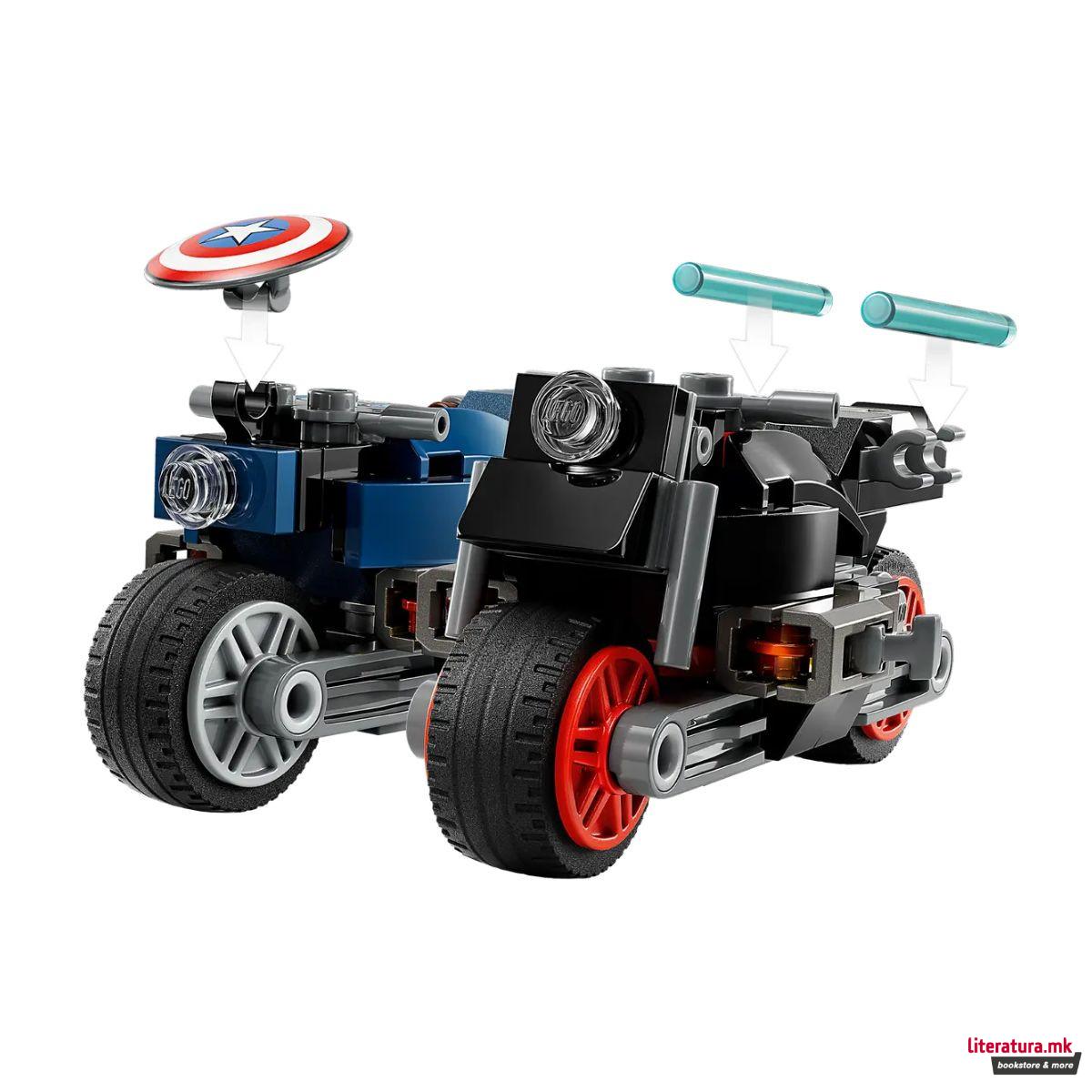 LEGO коцки, Marvel, Black Widow & Captain America Motorcycles