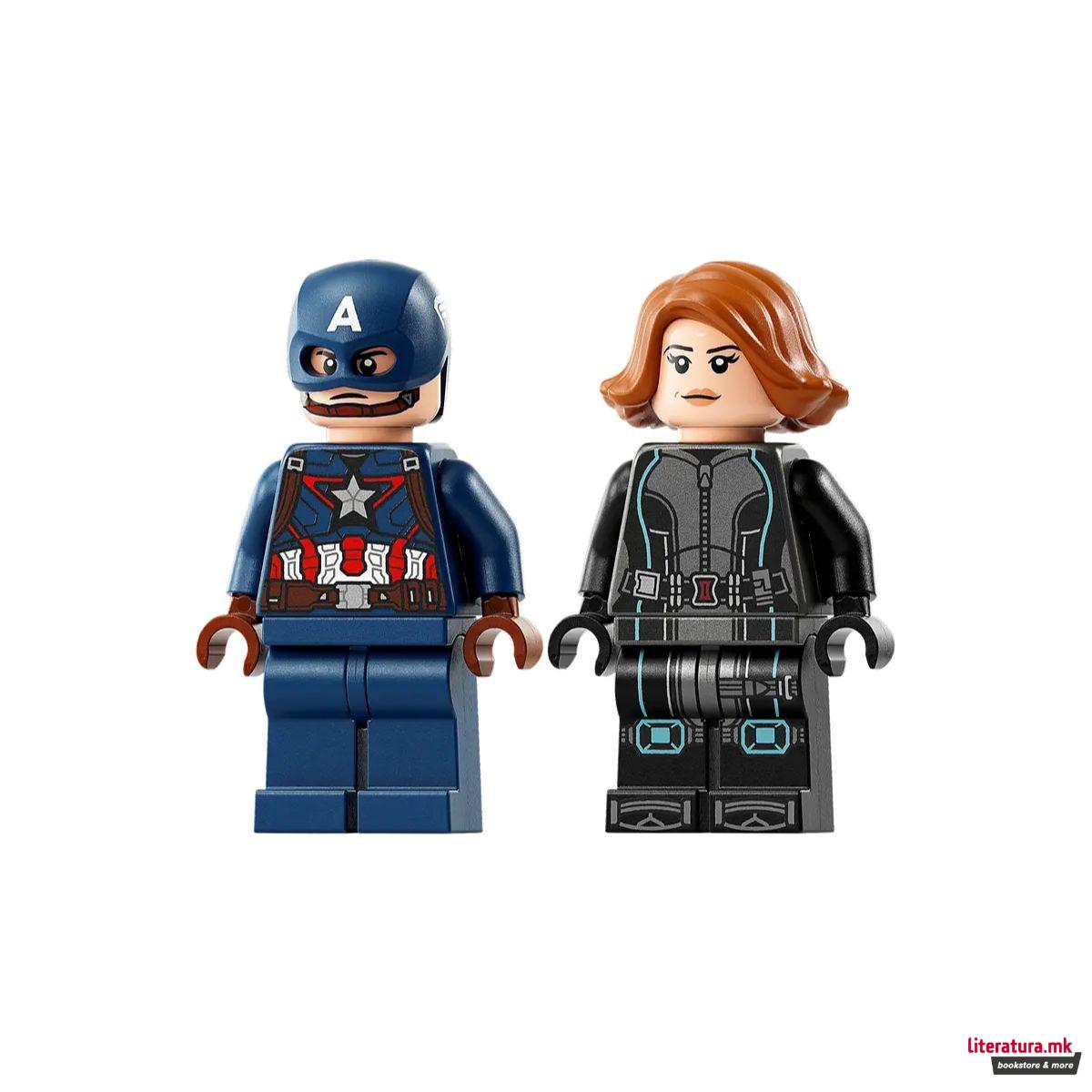 LEGO коцки, Marvel, Black Widow & Captain America Motorcycles