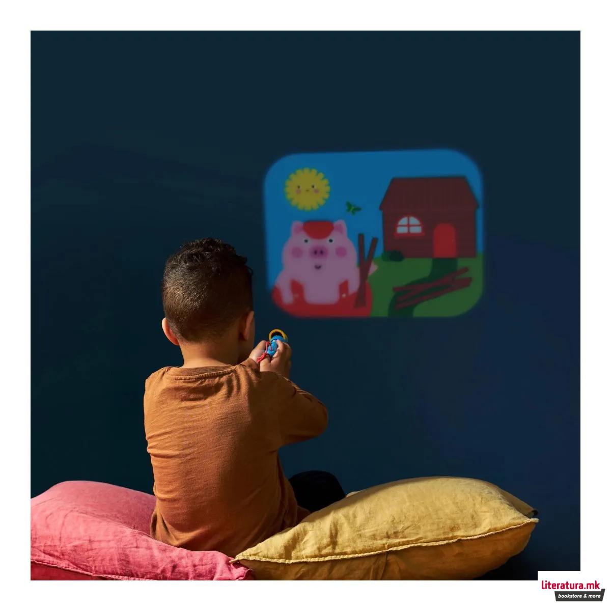 Детска батериска ламба-проектор со слики, Kidoki Storybook Flashlight - Classics
