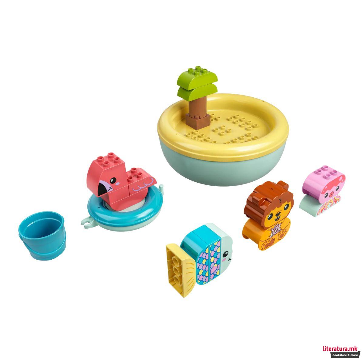 Сет коцки за во бања, Duplo, Bathtime Fun: Floating Animal Island
