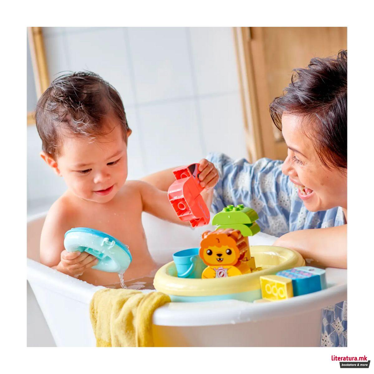 Сет коцки за во бања, Duplo, Bathtime Fun: Floating Animal Island