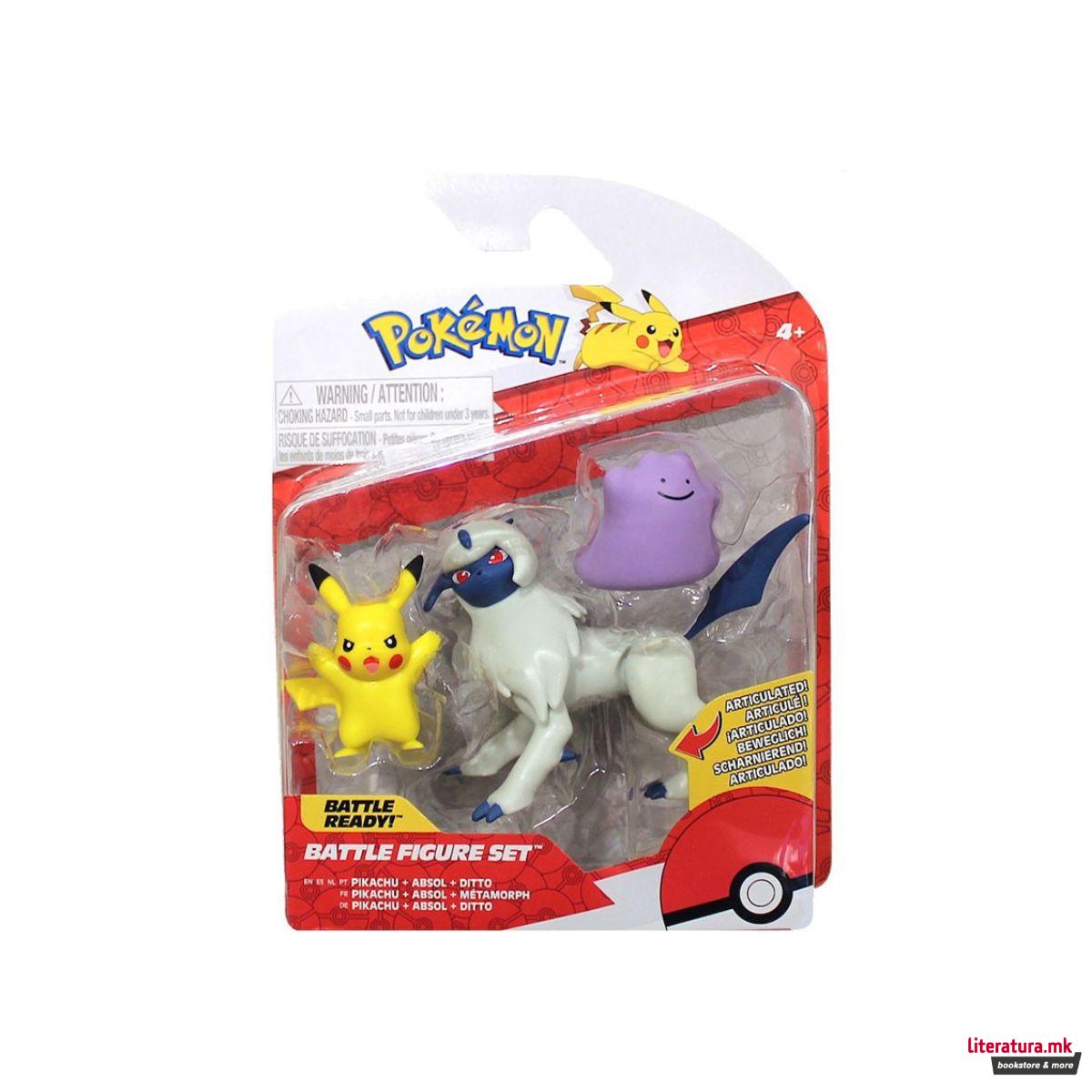 Сет фигури, Pokemon Battle Figure Set: Pikachu, Ditto, Absol