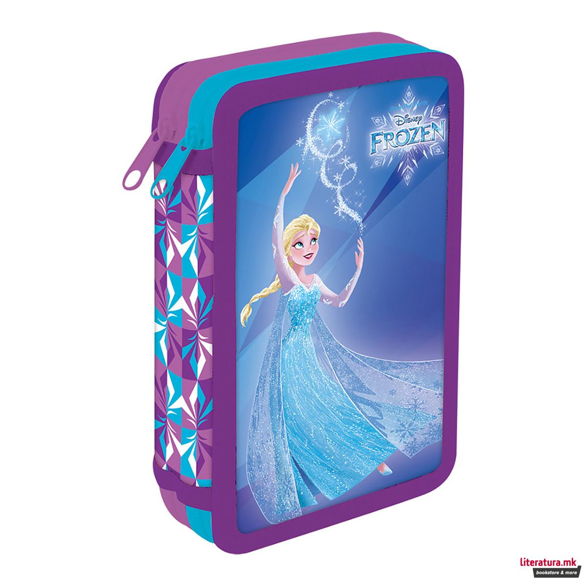 Несесер за моливи со два патенти - полн, Disney - Frozen, 25 парчиња