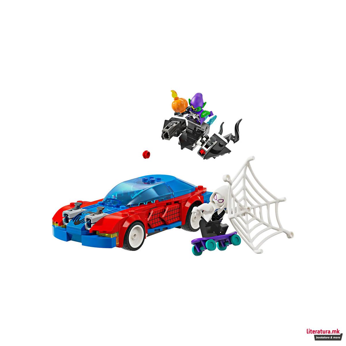 LEGO коцки, Marvel, Spider-Man: Spider-Man Race Car & Venom Green Goblin