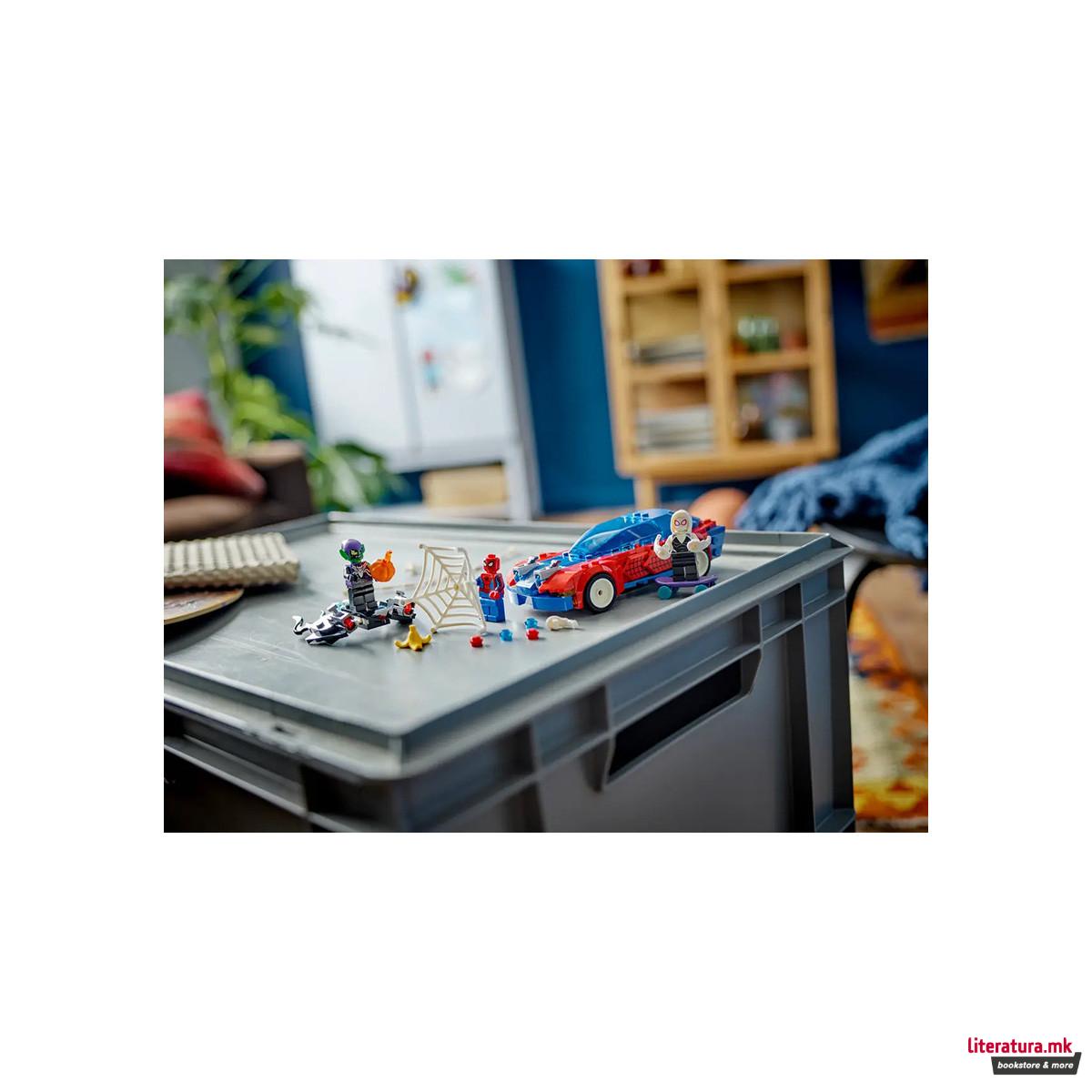LEGO коцки, Marvel, Spider-Man: Spider-Man Race Car & Venom Green Goblin