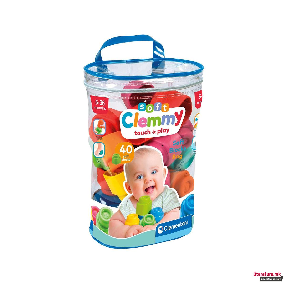Меки коцки за градба, Soft Clemmy Touch & Play - 40 Soft Blocks 
