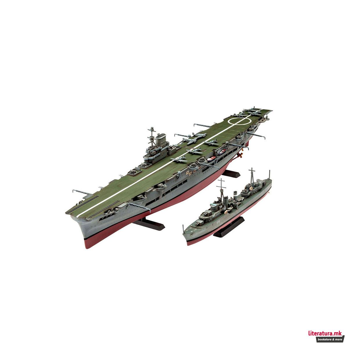 Макета, HMS Ark Royal-Tribal Class Destroy, 1:720