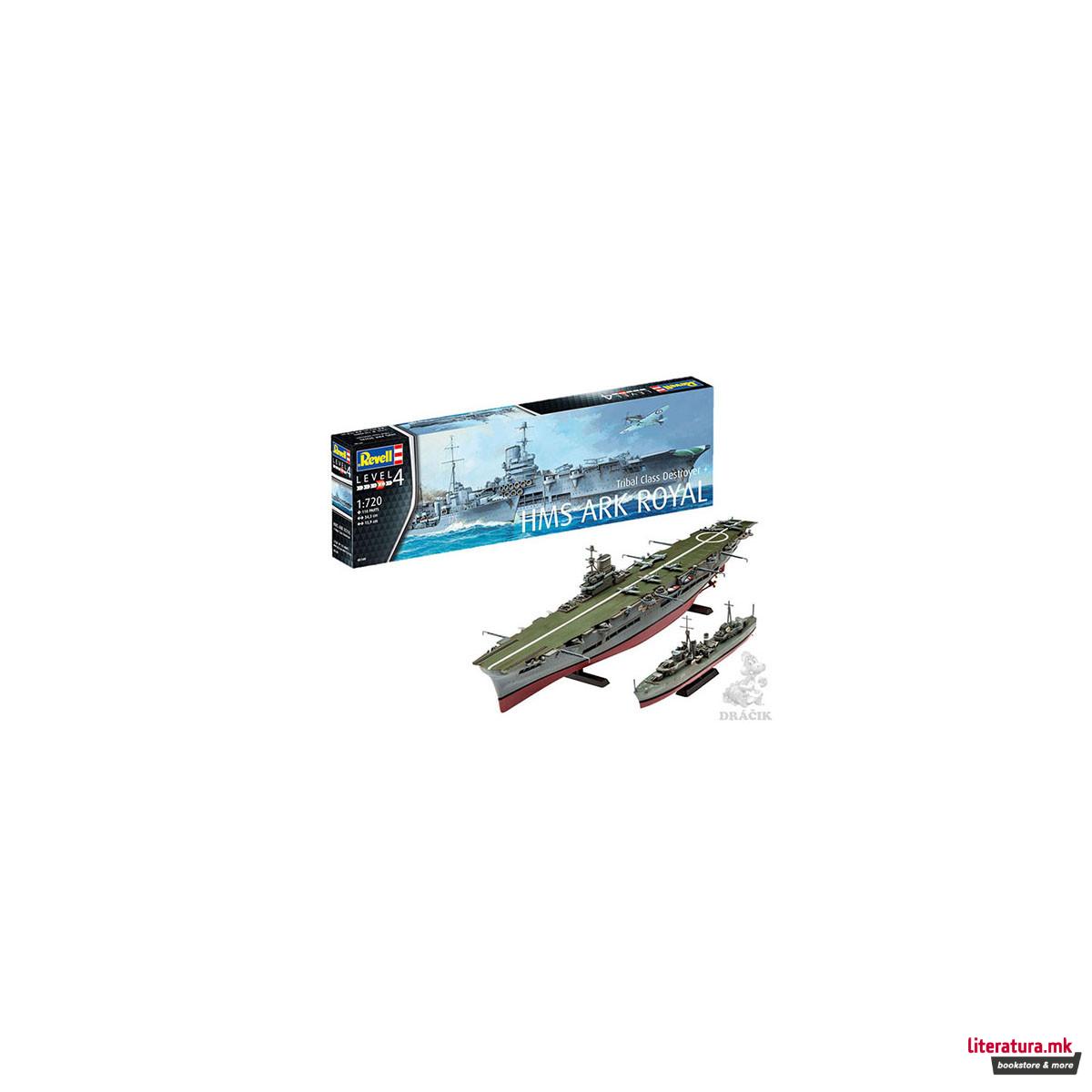 Макета, HMS Ark Royal-Tribal Class Destroy, 1:720