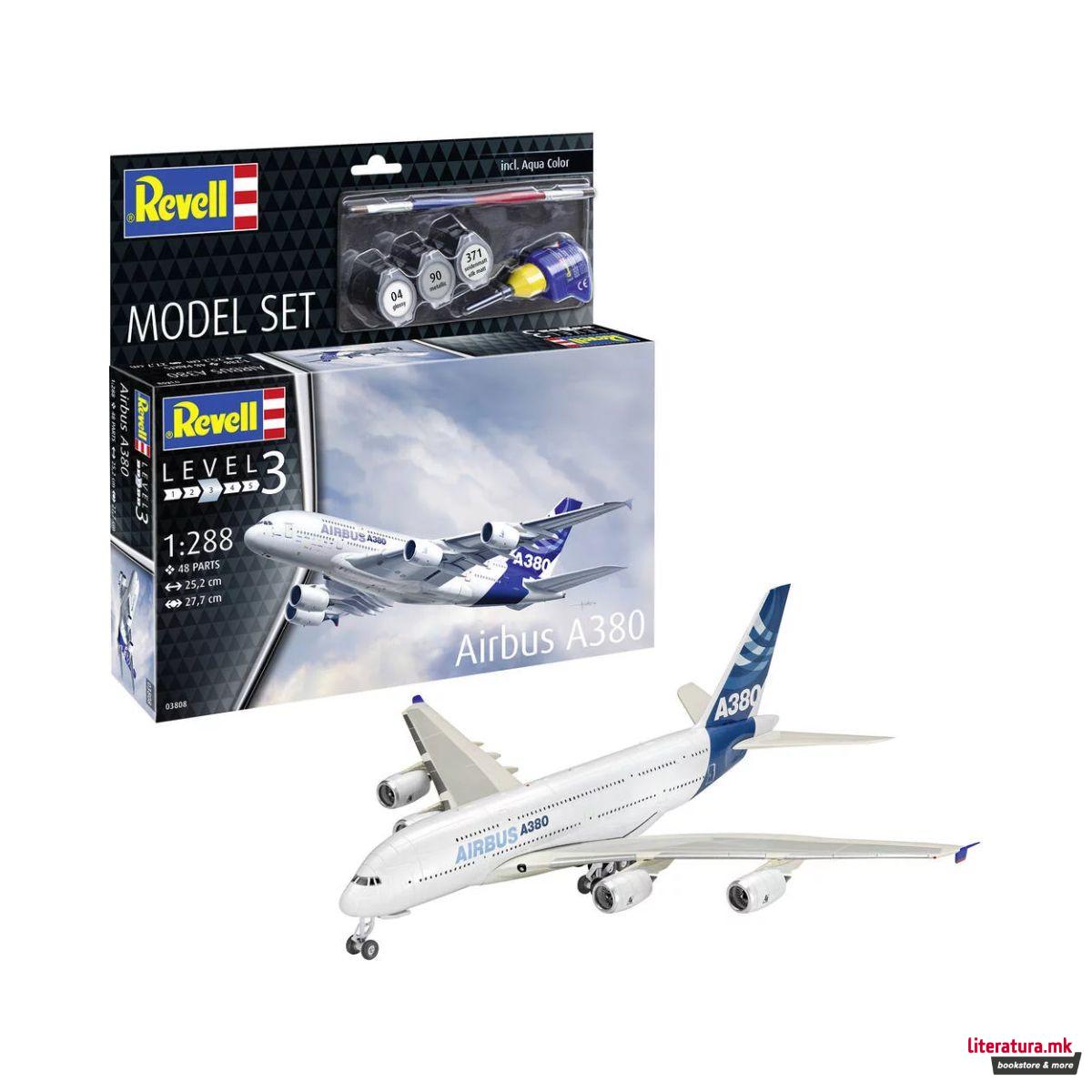 Сет макета + бои, Airbus A380, 1:288 