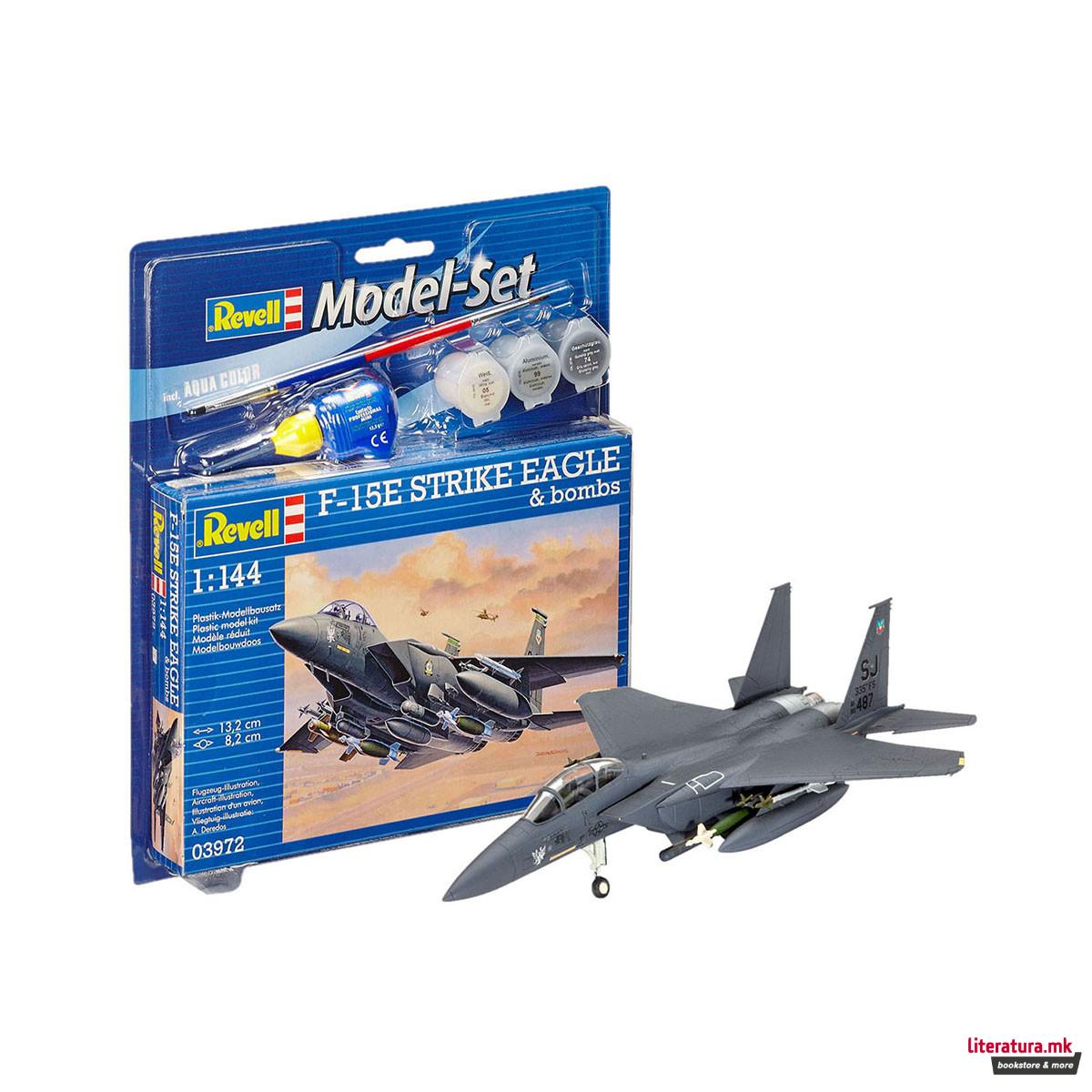 Сет макета + бои, F-15E STRIKE EAGLE & Bombs, 1:144 