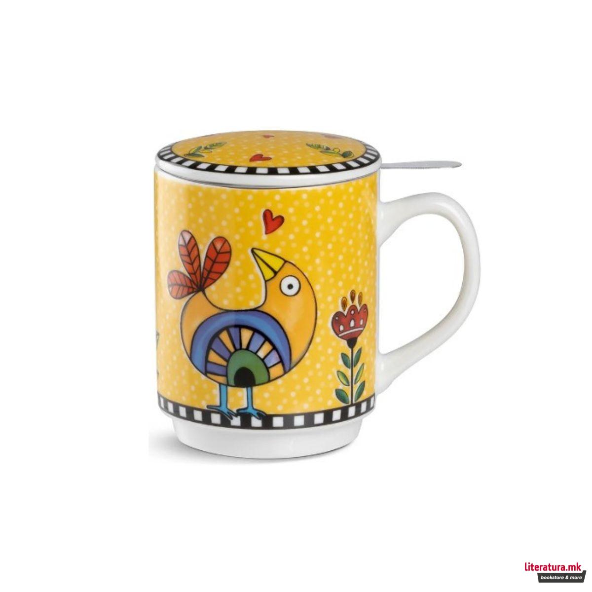 Шолја за чај со инфузер, Cocoricò Yellow, 350ml