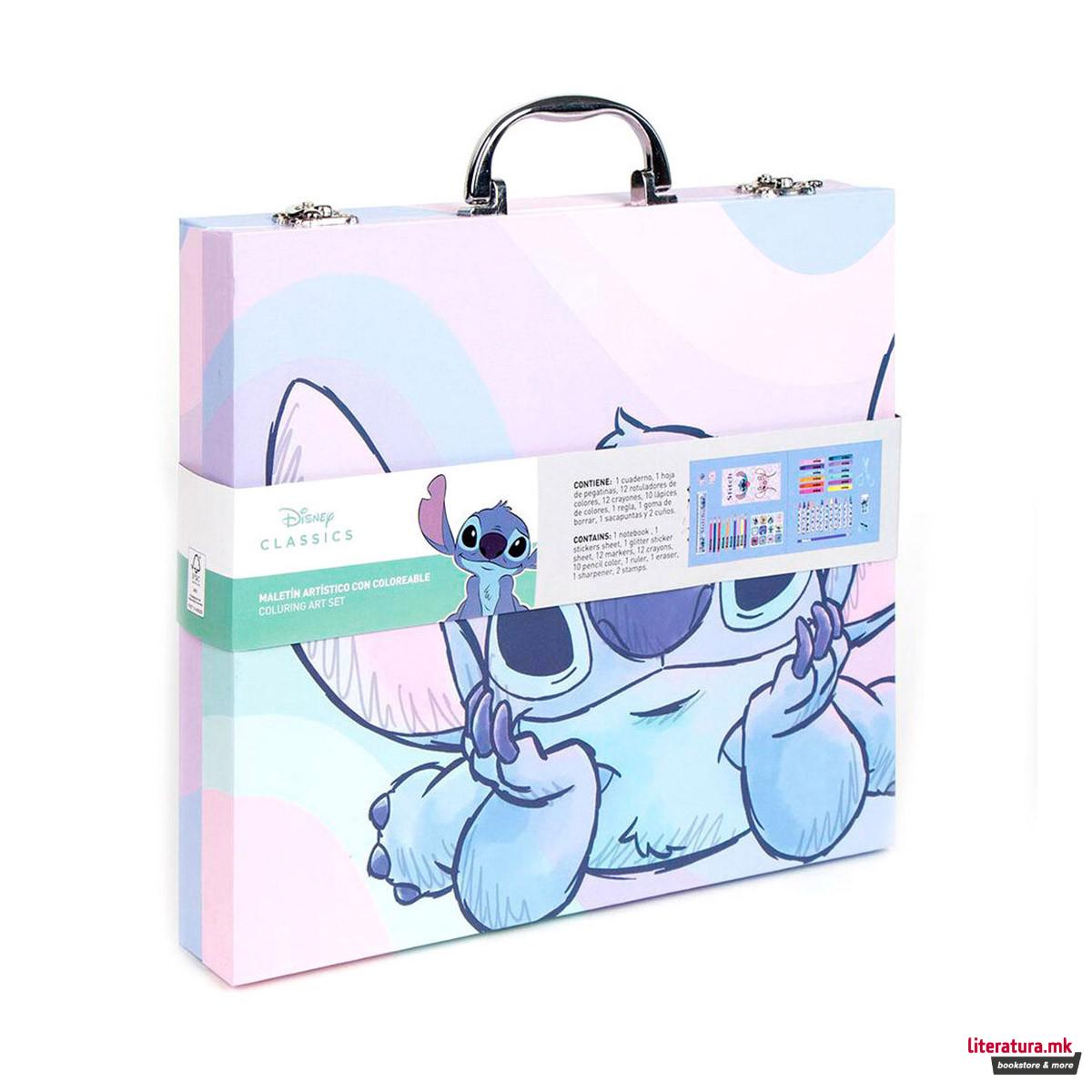 Сет за цртање и боење - куферче, Disney Stitch 