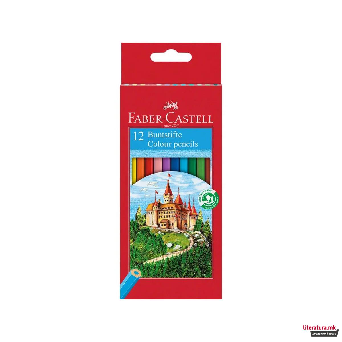 Сет од 12 дрвени боици, Classic Colour - Castle