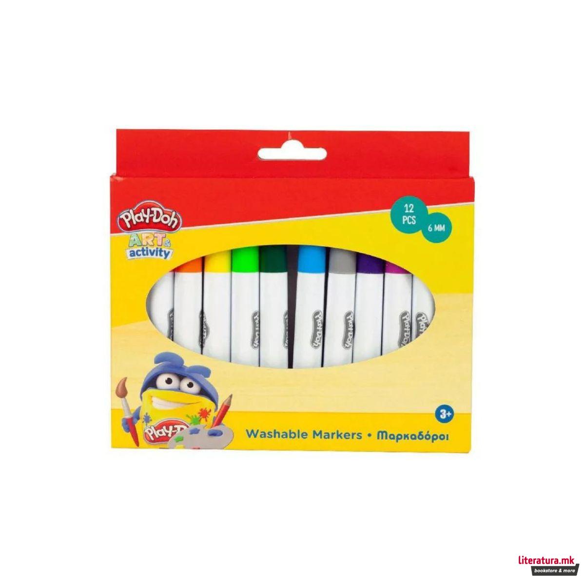 Сет од 12 фломастери, PlayDoh, 6mm
