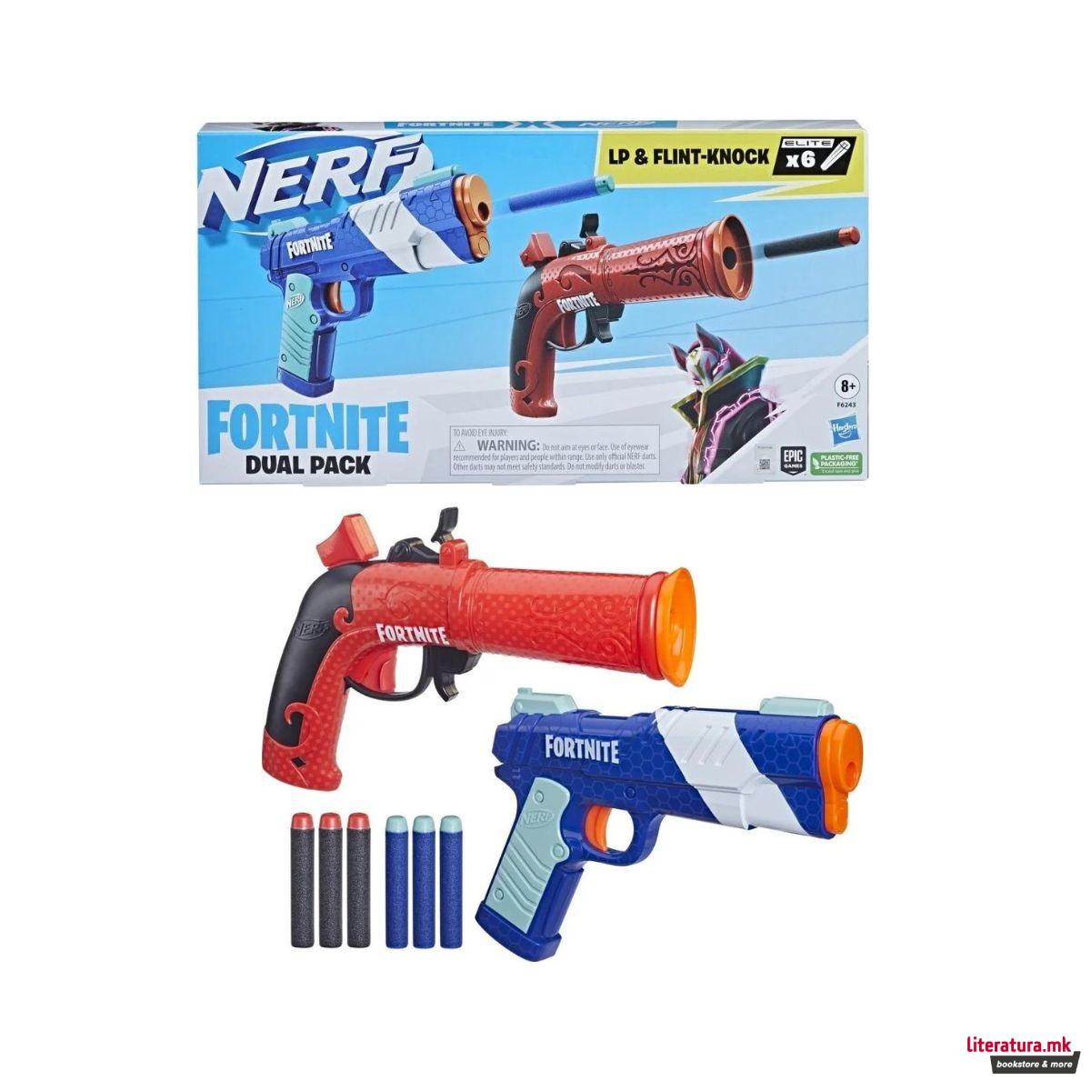 Сет играчки пиштоли со мека муниција, Nerf Fortnite Dual Pack