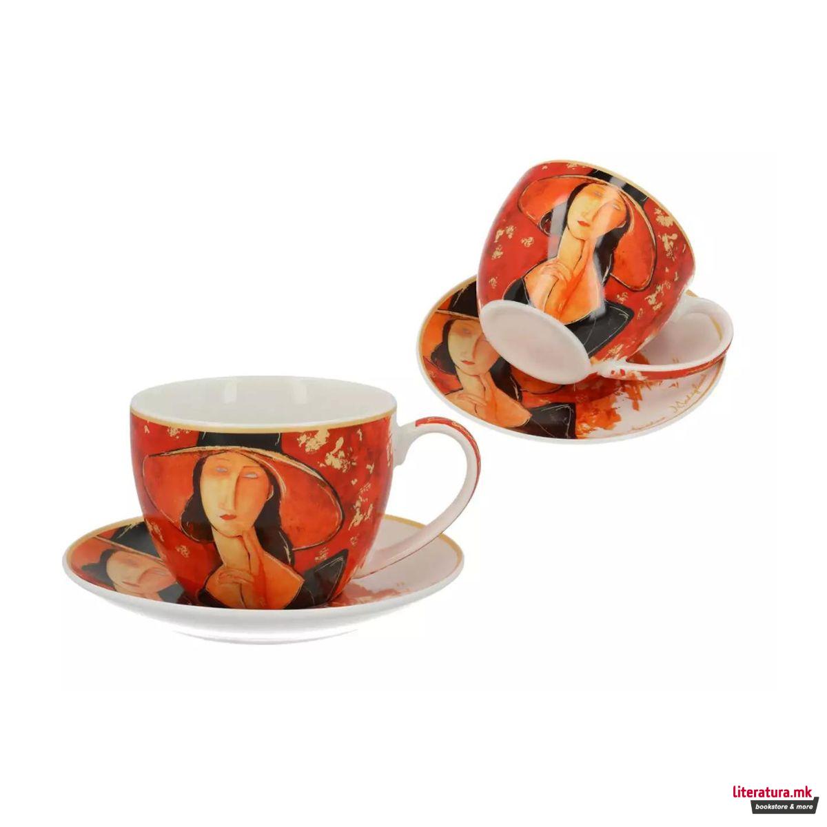 Шолја со тацна, Amedeo Modigliani - Woman wih a Hat, 250ml