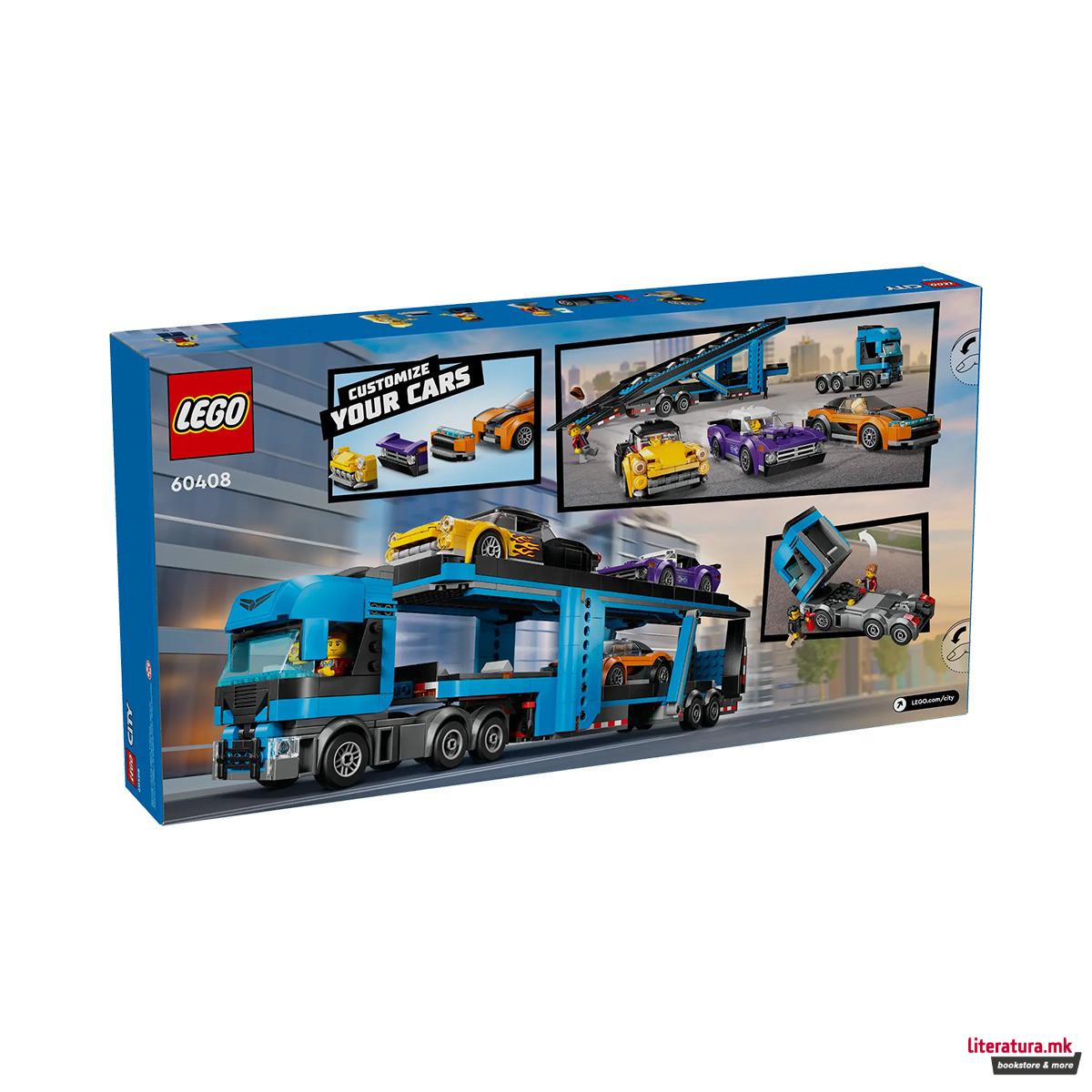 LEGO коцки, City, Car Transporter Truck with Sports Cars