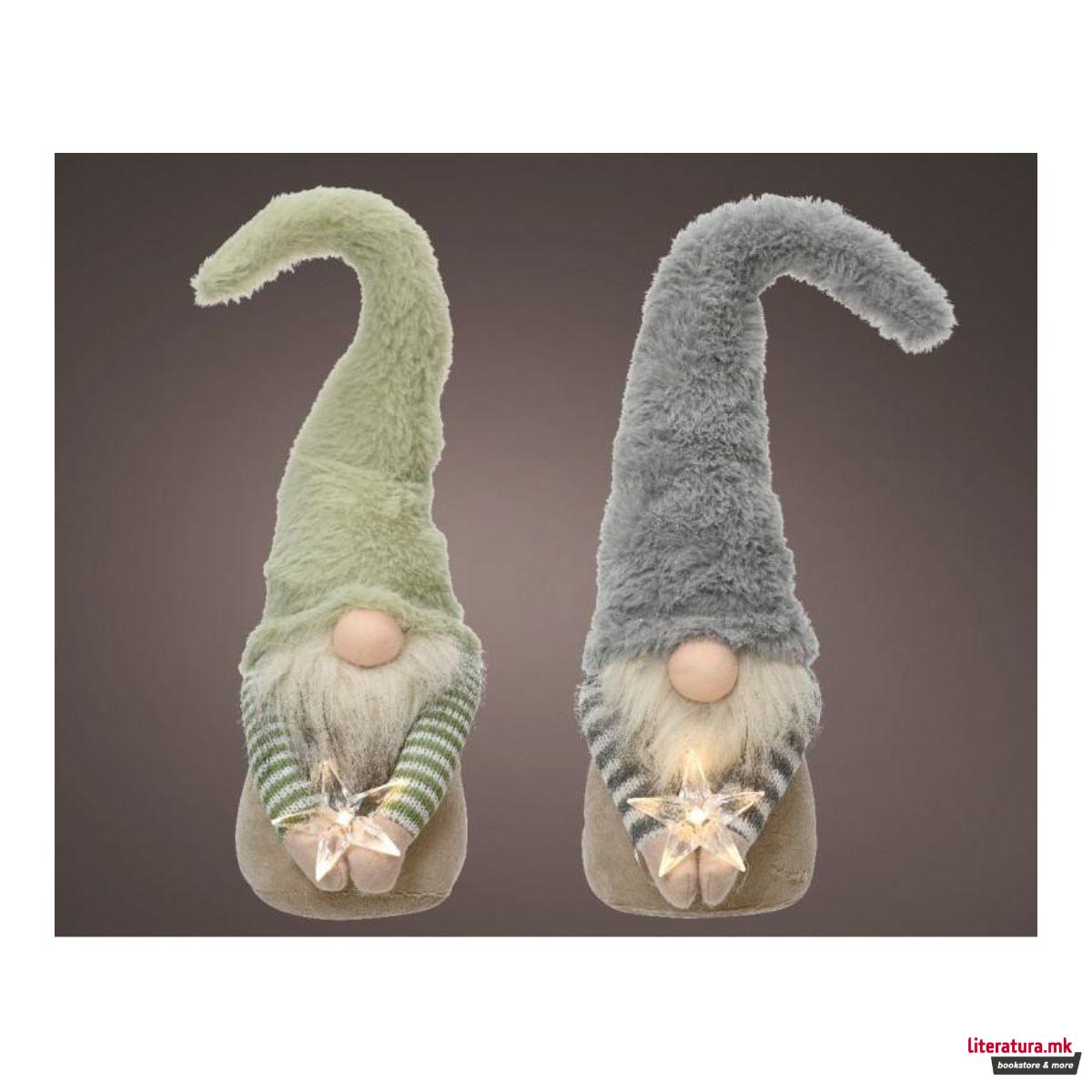 Декоративна фигура со LED светла, Gnome, 2 бои