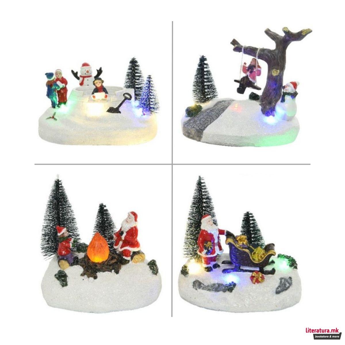Декоративна фигура со LED светла, Winter Scenery, 4 дизајни
