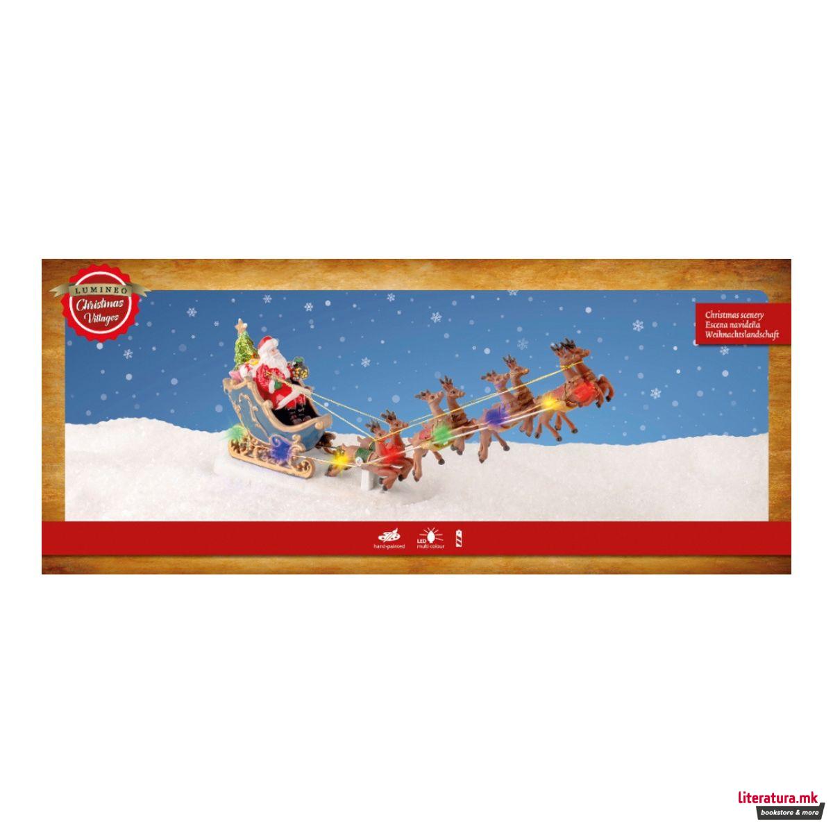 Декоративна фигура со LED светла, Santa's Sleigh