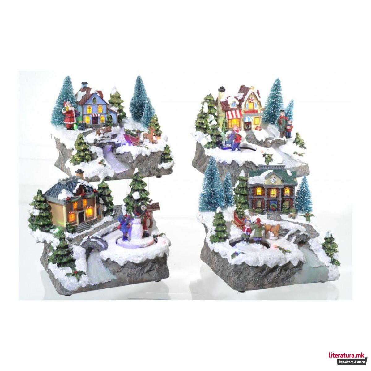 Сет декоративни фигури со LED светла, Christmas Village