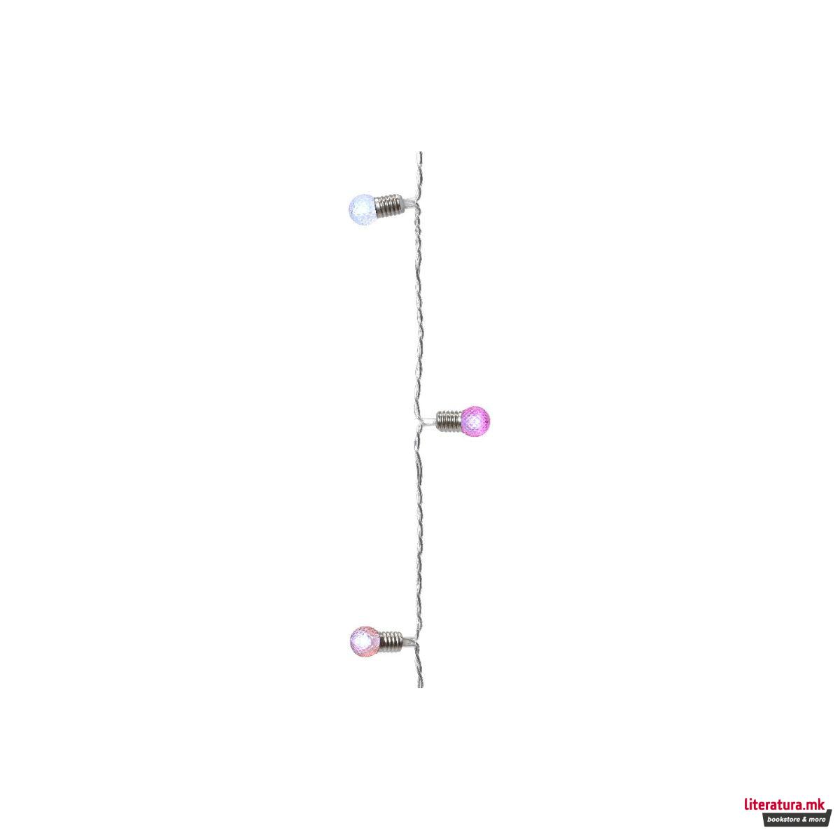 Новогодишни LED сијалички со 8 функции - мултиколор, 4.9m