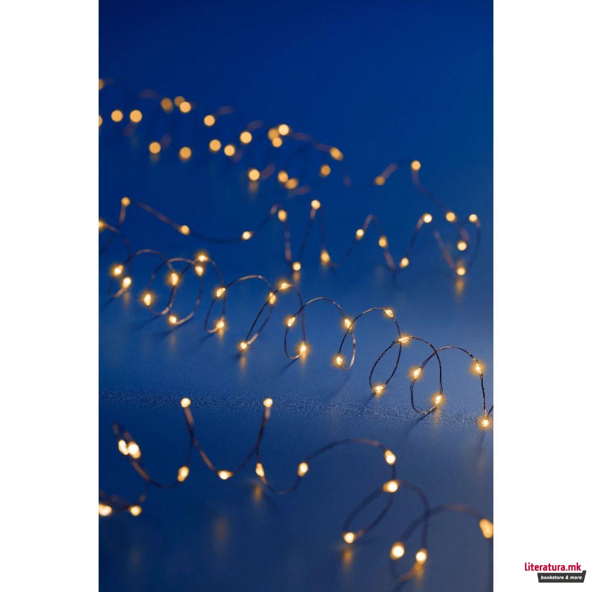 Новогодишни микро LED сијалички - топло жолти, 495 цм 