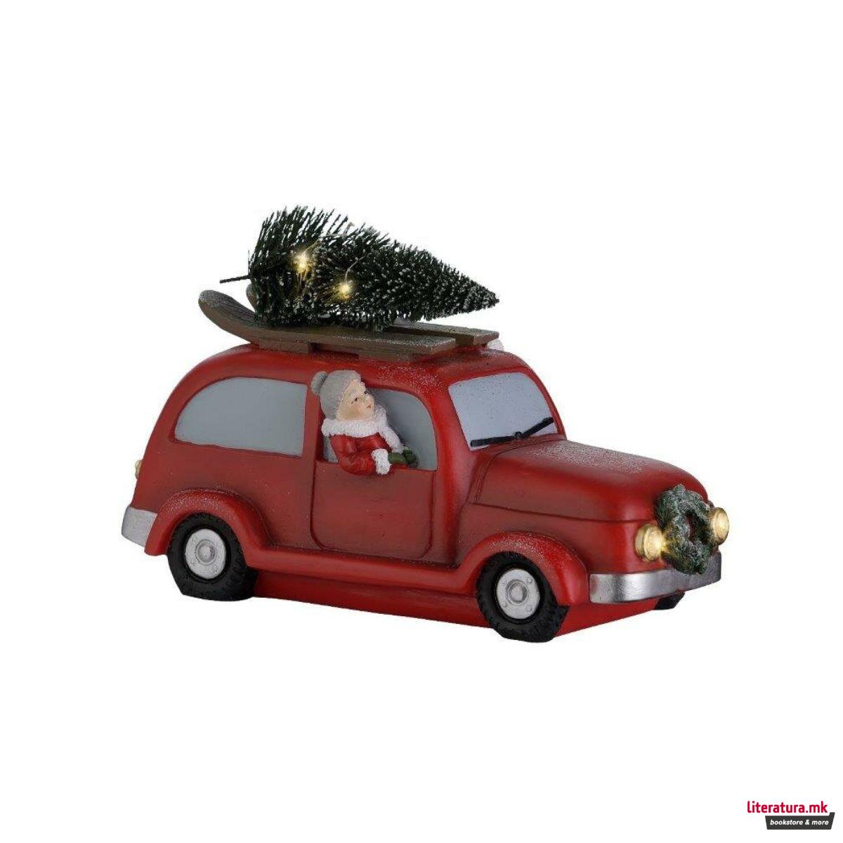 Декоративна фигура, Santa in Car w/Christmas Tree