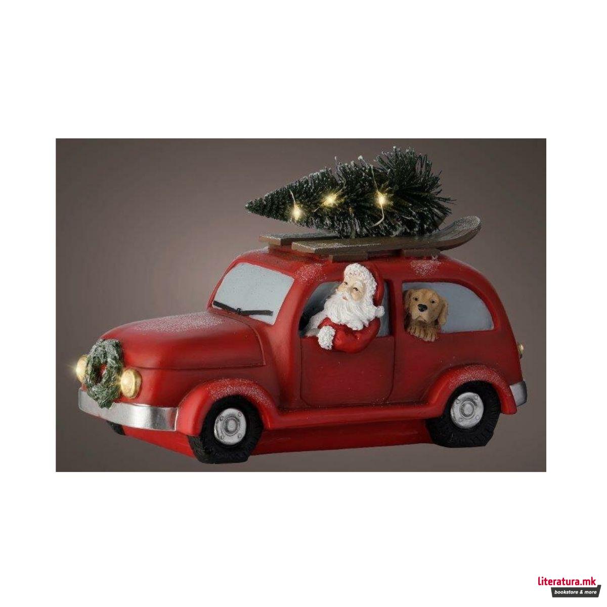 Декоративна фигура, Santa in Car w/Christmas Tree