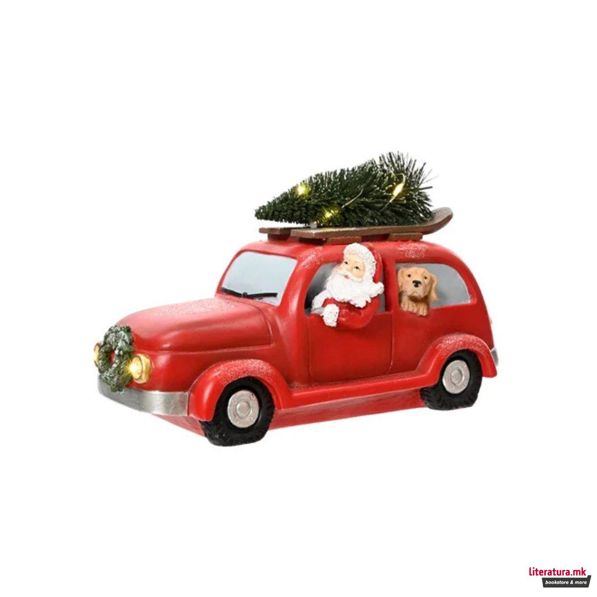 Декоративна фигура, Santa in Car w/Christmas Tree
