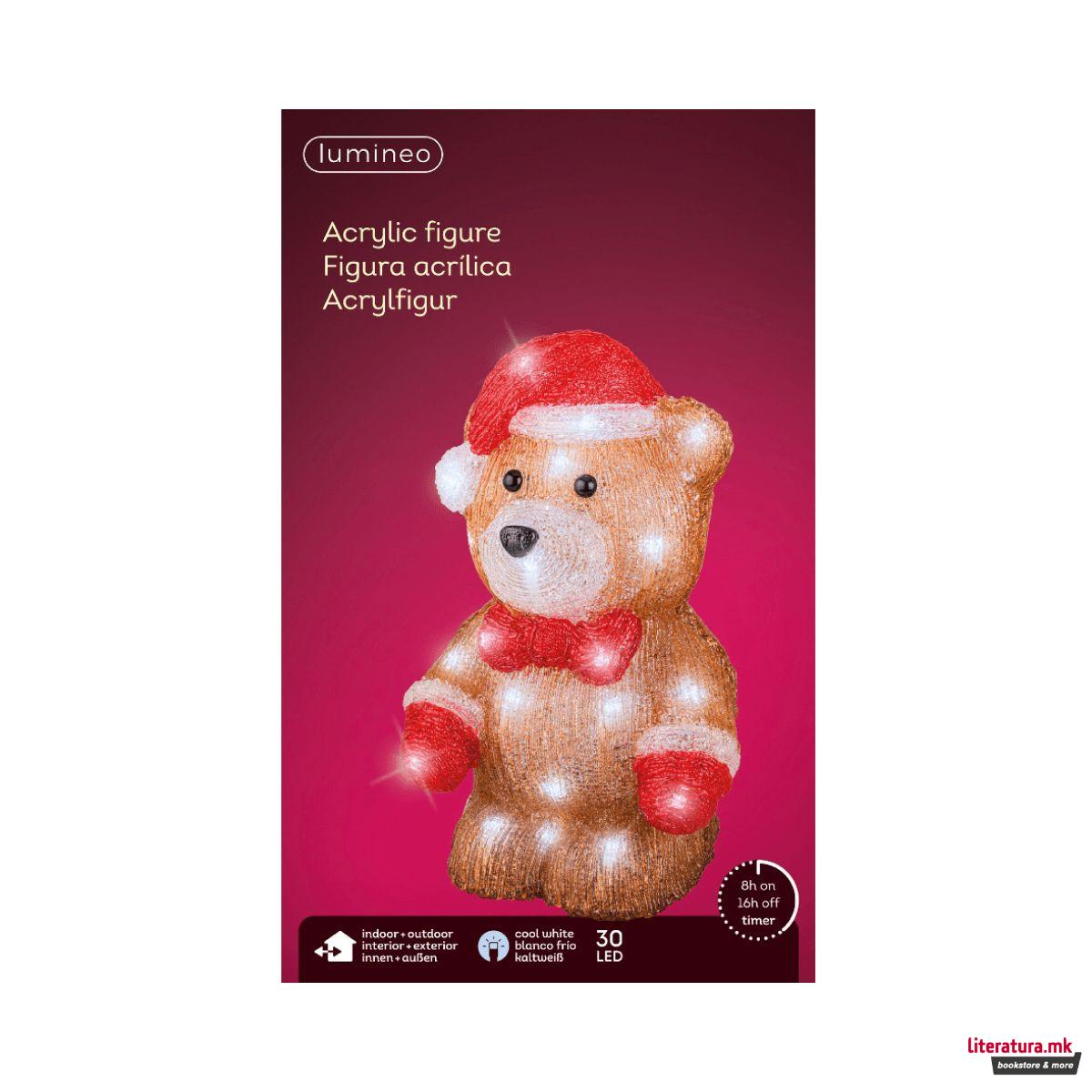 Декоративна фигура со LED светла, Bear, 27.5 cm