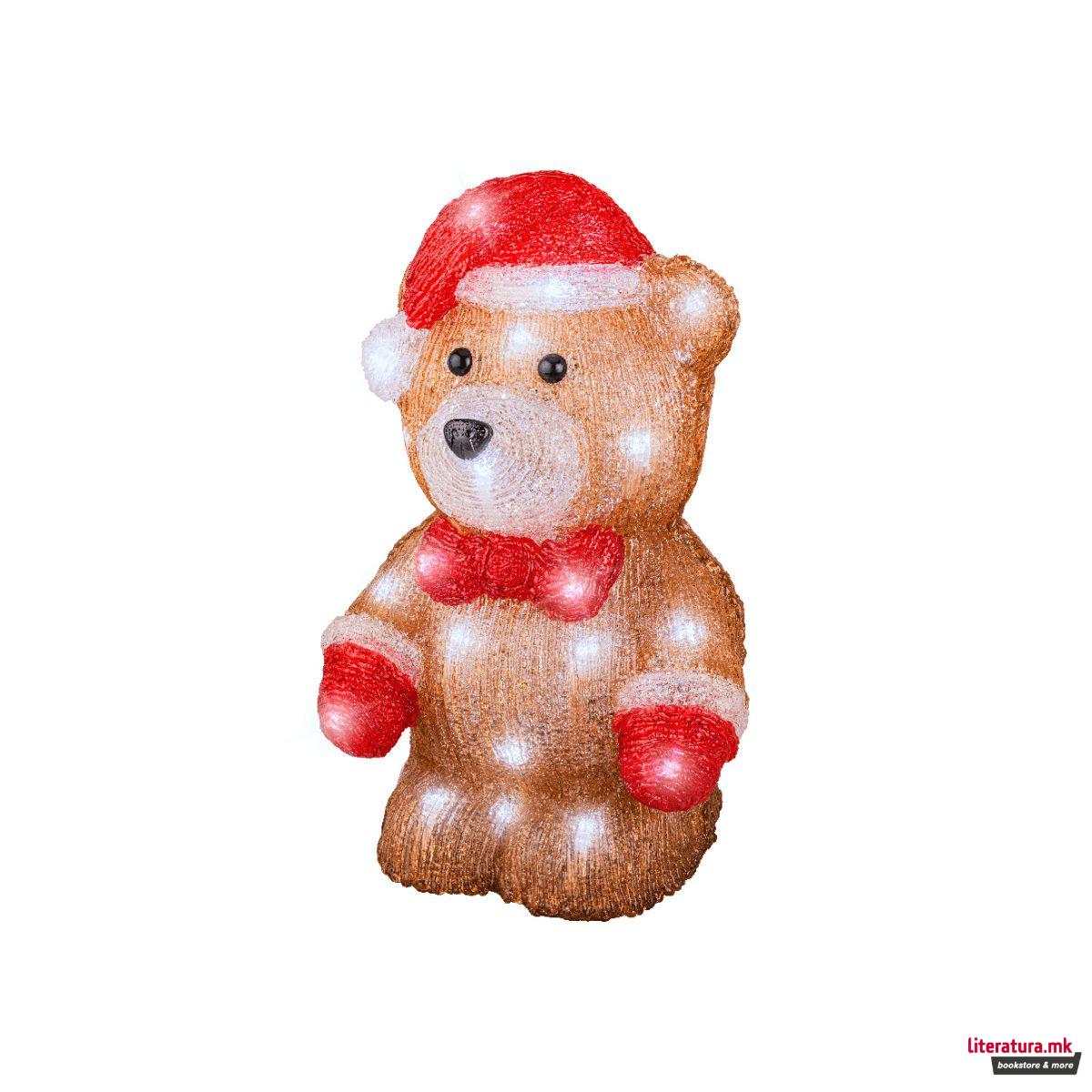 Декоративна фигура со LED светла, Bear, 27.5 cm