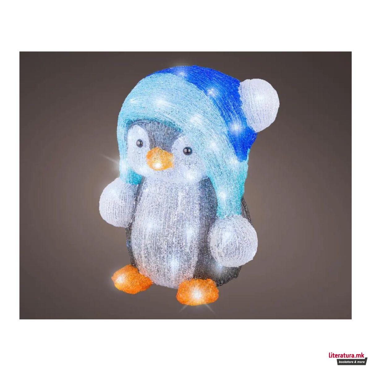 Декоративна фигура со LED светла, Penguin, 33 cm