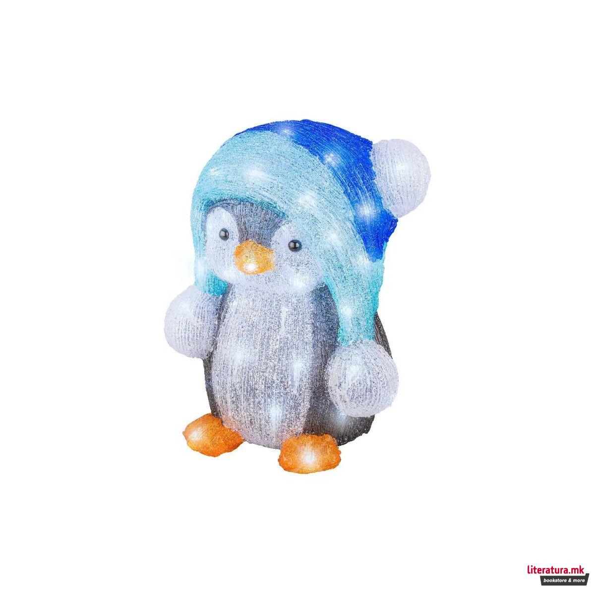 Декоративна фигура со LED светла, Penguin, 33 cm
