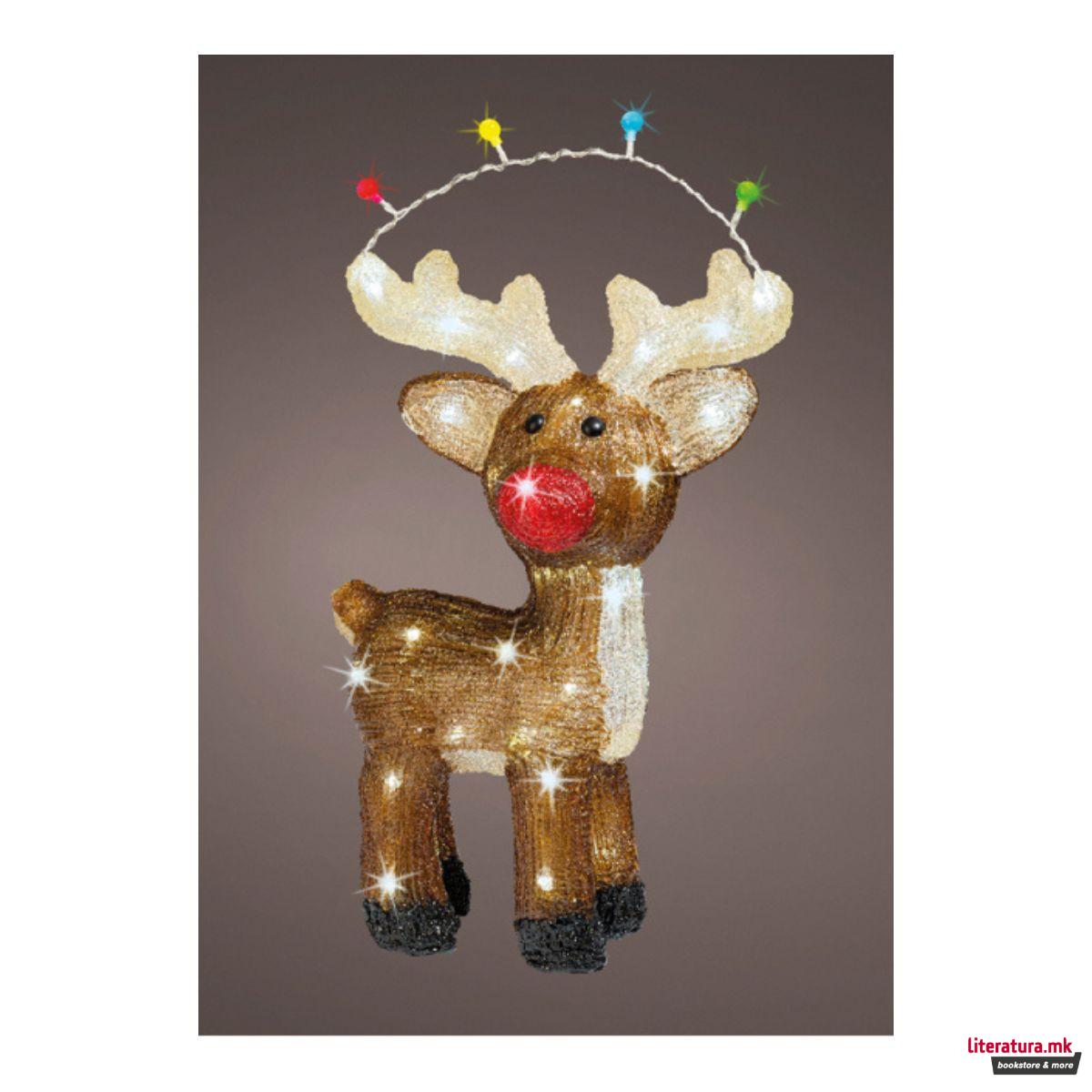 Декоративна фигура со LED светла, Reindeer, 47 cm