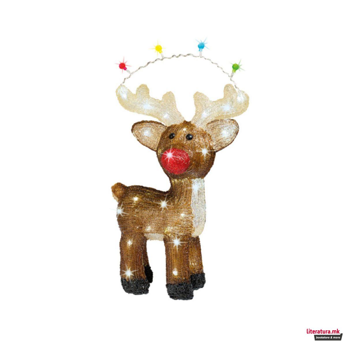 Декоративна фигура со LED светла, Reindeer, 47 cm