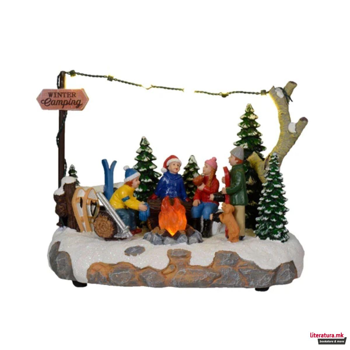 Декоративна фигура со LED светла, Winter Camping 