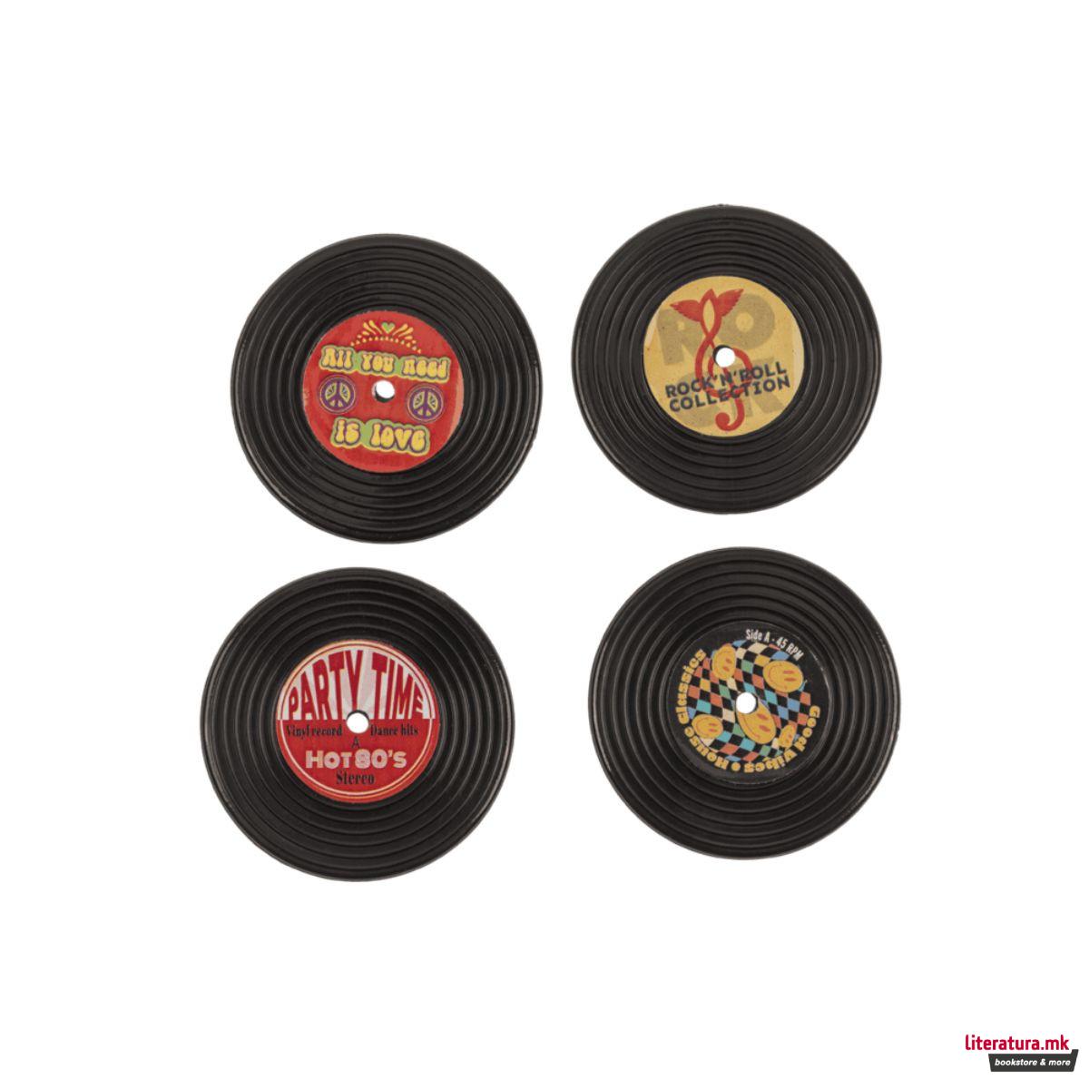 Сет од 4 магнети, Retro Vinyl