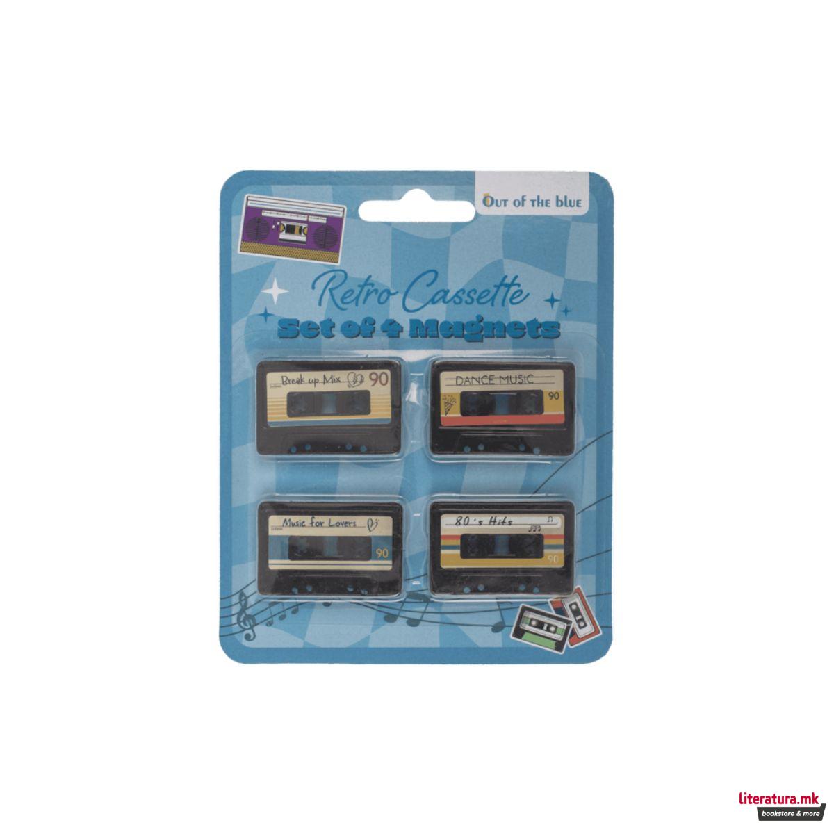 Сет од 4 магнети, Retro Cassette
