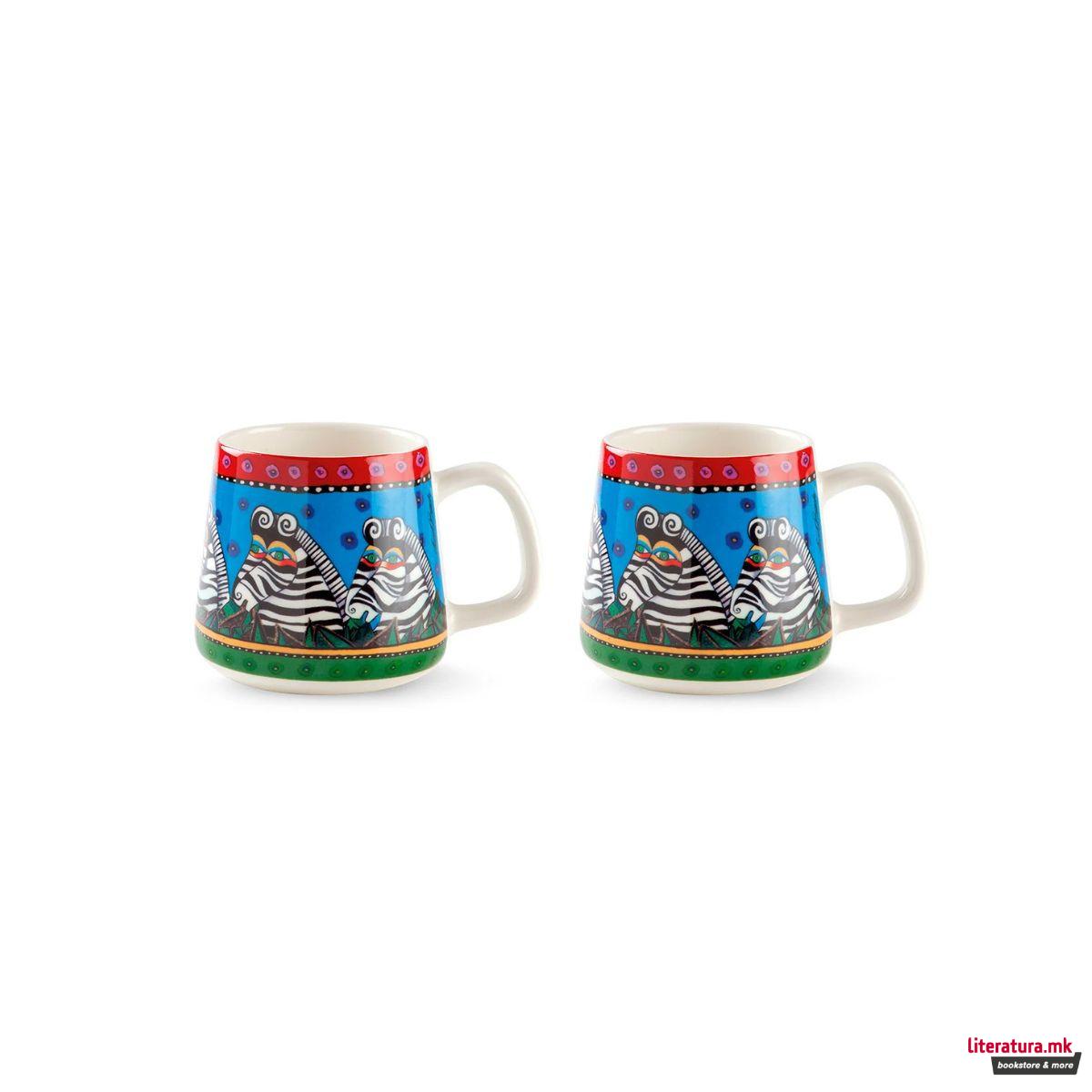 Сет од 2 шолји, Laurel Burch - Jungle Red/Blue, 360ml