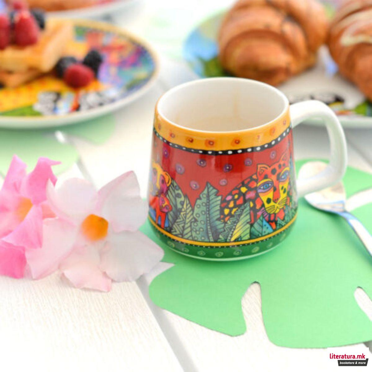 Сет од 2 шолји, Laurel Burch - Jungle Red/Yellow, 360ml