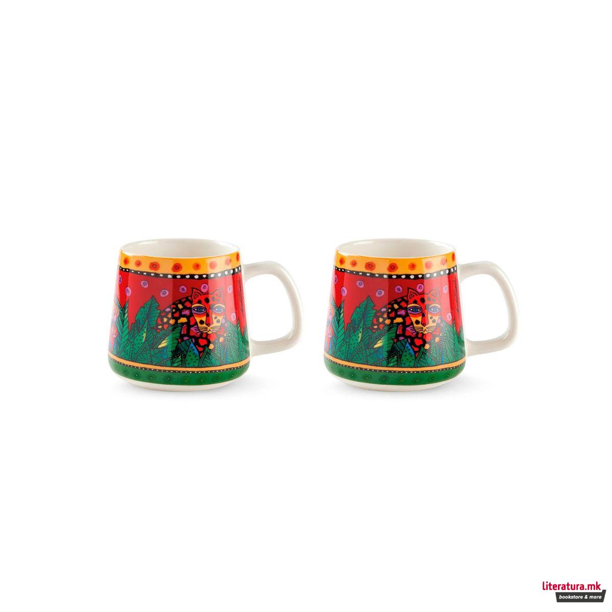 Сет од 2 шолји, Laurel Burch - Jungle Red/Yellow, 360ml